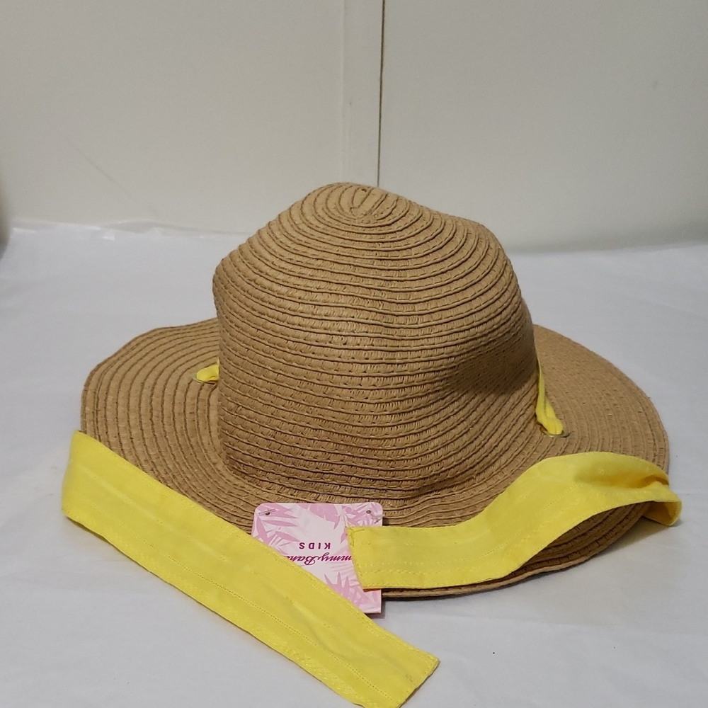 Tommy Bahama Kids Tan Hat with Yellow Ribbon‎